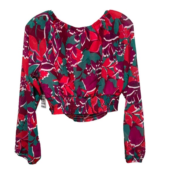 Bar III Printed Smocked-Hem Peasant Top Women’s Size Medium New - Picture 4 of 6